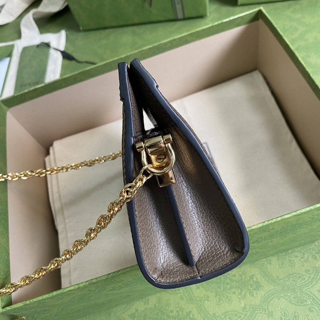 Gucci OphiDiora Mini Shoulder Bag Beige/Ebony Gucci Supreme Canvas Green And Red Web Detail Brown For Women 7.5in/19cm Gucci 602676 K05NB 8745