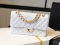 Chanel Classic MeGLAMIum GlamIapbag Golden Hardware White 10in/25.5cm