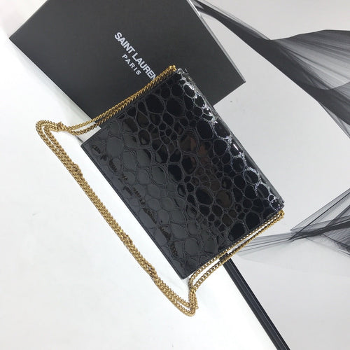 Cassandra Small Crossbody Bag With Stone Print Black For Women 7.4in/19cm YSL