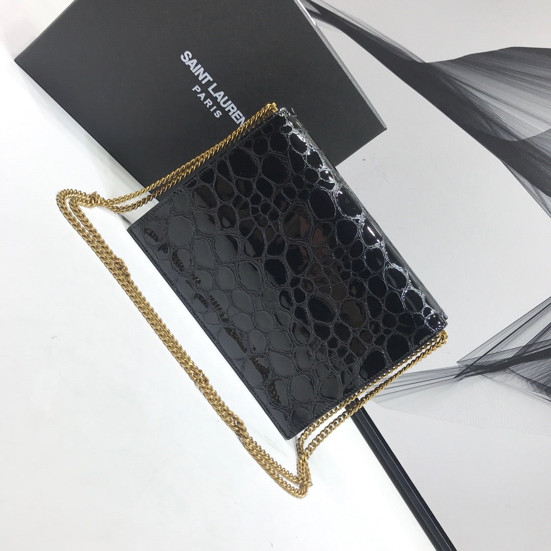 Saint Laurent Cassandra Small Crossbody Bag With Stone Print Black For Women 7.4in/19cm YSL