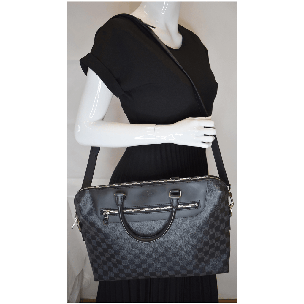 LOUIS VUITTON Porte-Documents Jour Graphite Briefcase Shoulder Bag Black - 20% OFF
