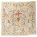 Dior shawl 135cm in multicolour abstract leaf design on cream cashmere