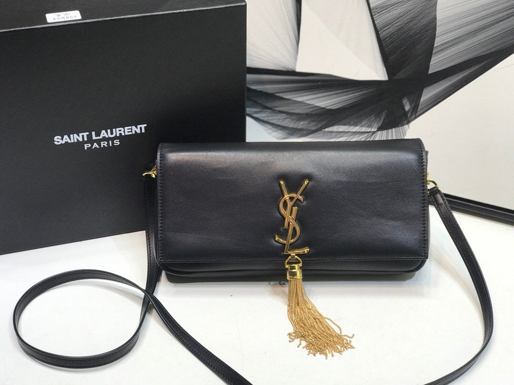 Kate Tassel Small Shoulder Bag Black For Women 10.2in/26cm YSL P00483545