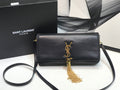 YSSL Kate Tassel Small Shoulder Bag Black For Women 10in/26cm YSL P00483545