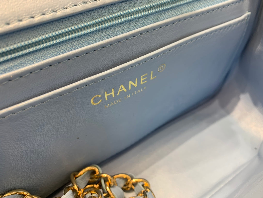 ChanelNavy Sparkle Tweed Classic Mini Rectangular GlamIap Bag For Women 20cm/7.5in