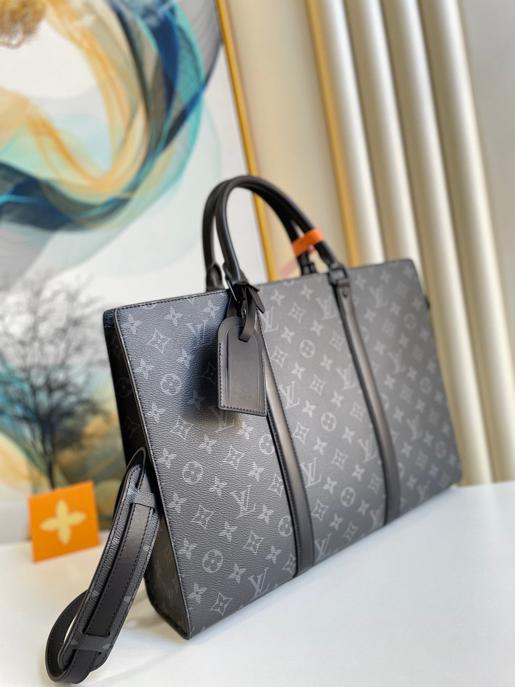 Louis Vuitton Sac Plat Horizontal Zippe Monogram Eclipse For Men, Bags, Shoulder And Crossbody Bags 15.4in/39cm Louis Vuitton M45265