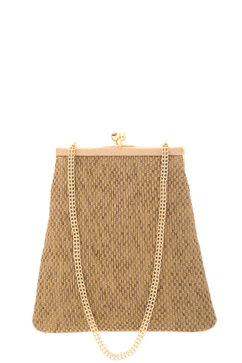 Judith Leiber Gold Metallic Clutch on Chain