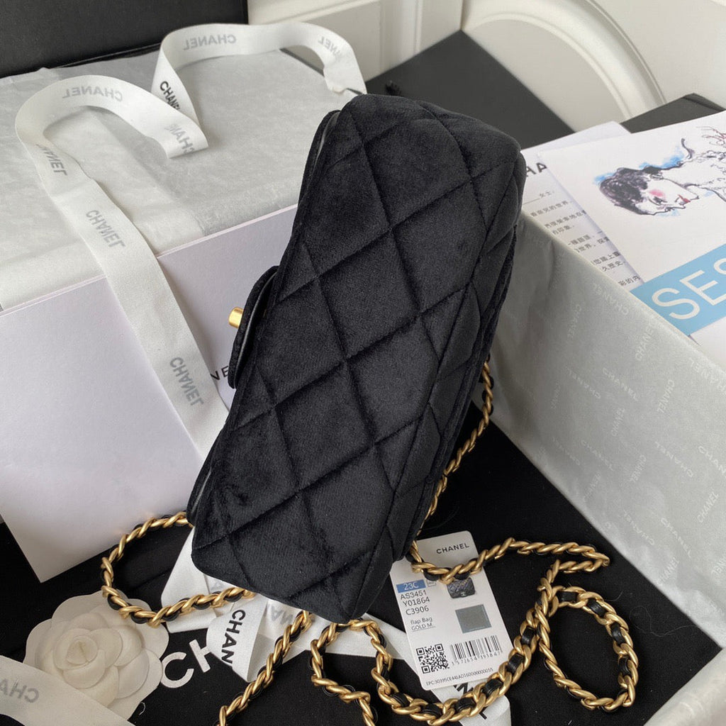 Chanel GlamIap Bag Gold Hardware Black For Women Handbags, Shoulder Bags 9.4in/24cm AS3451