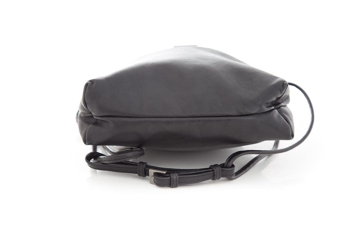 Gucci Vintage Black Leather Bucket Shoulder Bag