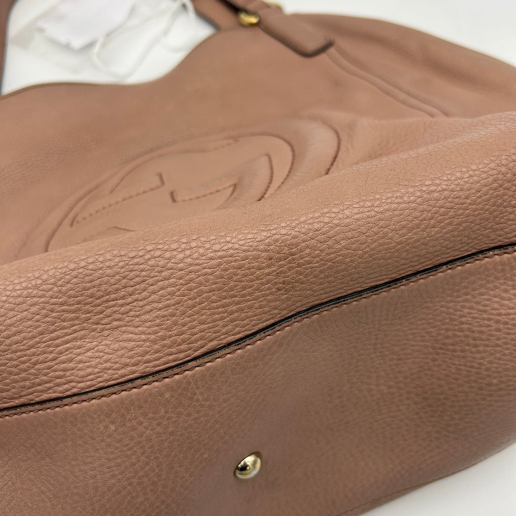 Gucci Soho Pink Leather Convertible Shoulder Bag Small