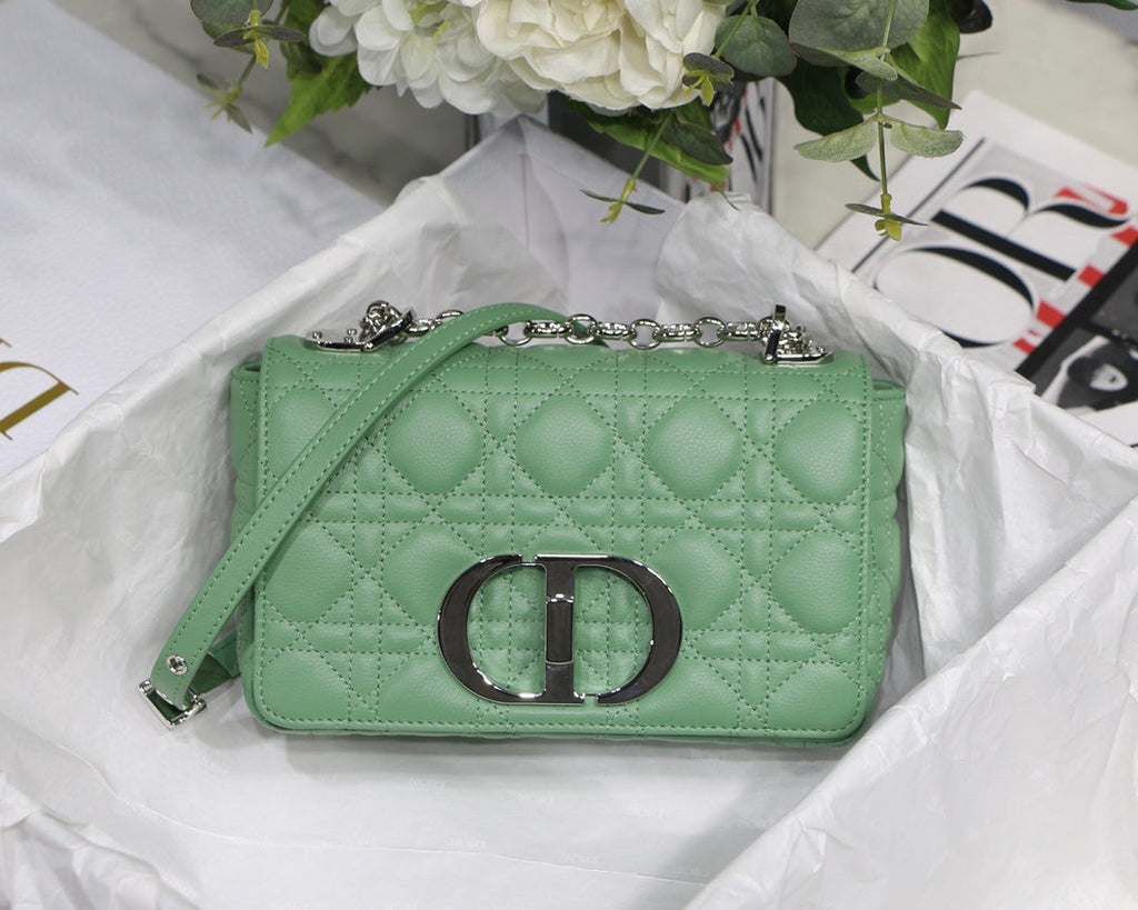 Dior Small Caro Bag Green For Women, Women’s Handbags, Shoulder Bags, Crossbody Bags, 20cm/8in CD