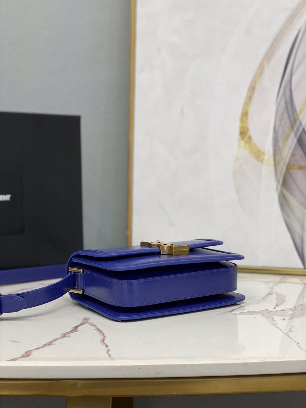 YSSL Solferino Small Satchel In Box Navy Blue For Women Â 7in/19cm YSLÂ 