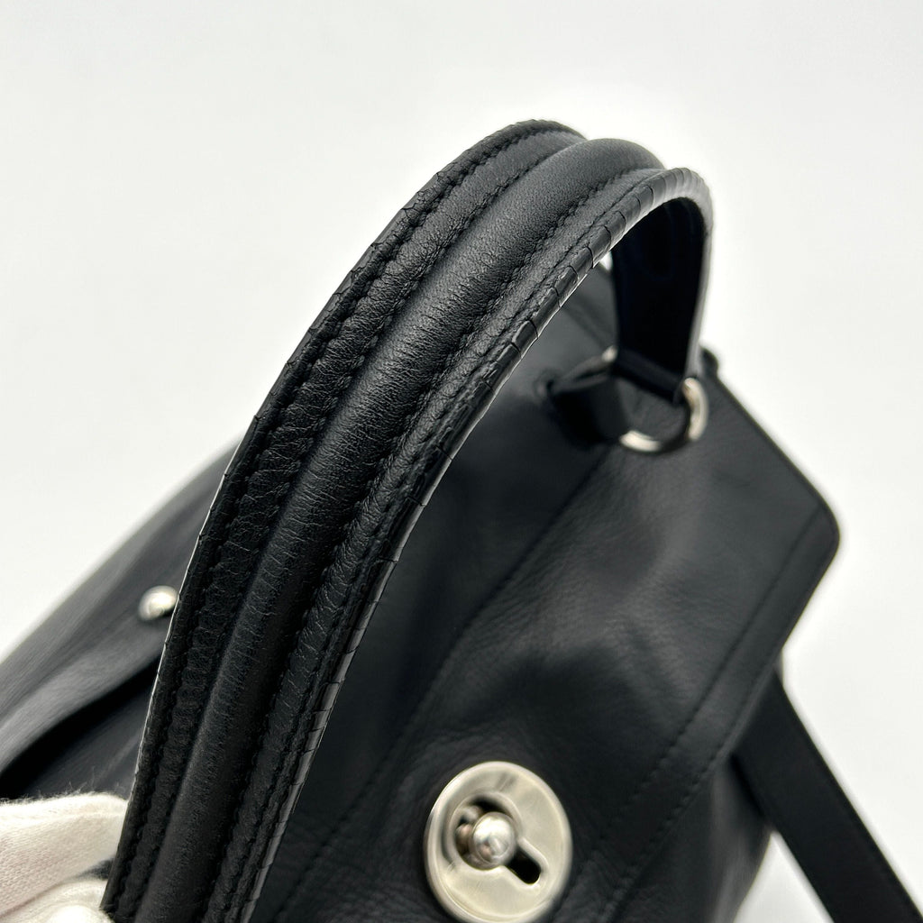Yves Saint Laurent Leather Top Handle Bag - Black Shoulder Bags, Handbags LA6001