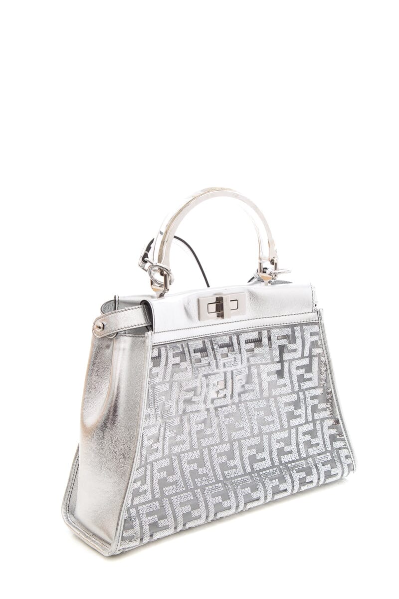 Fendi Metallic SiLouis Vuittoner PVC Vitello Catalan Mirror Sequins FF Shoulder Bag