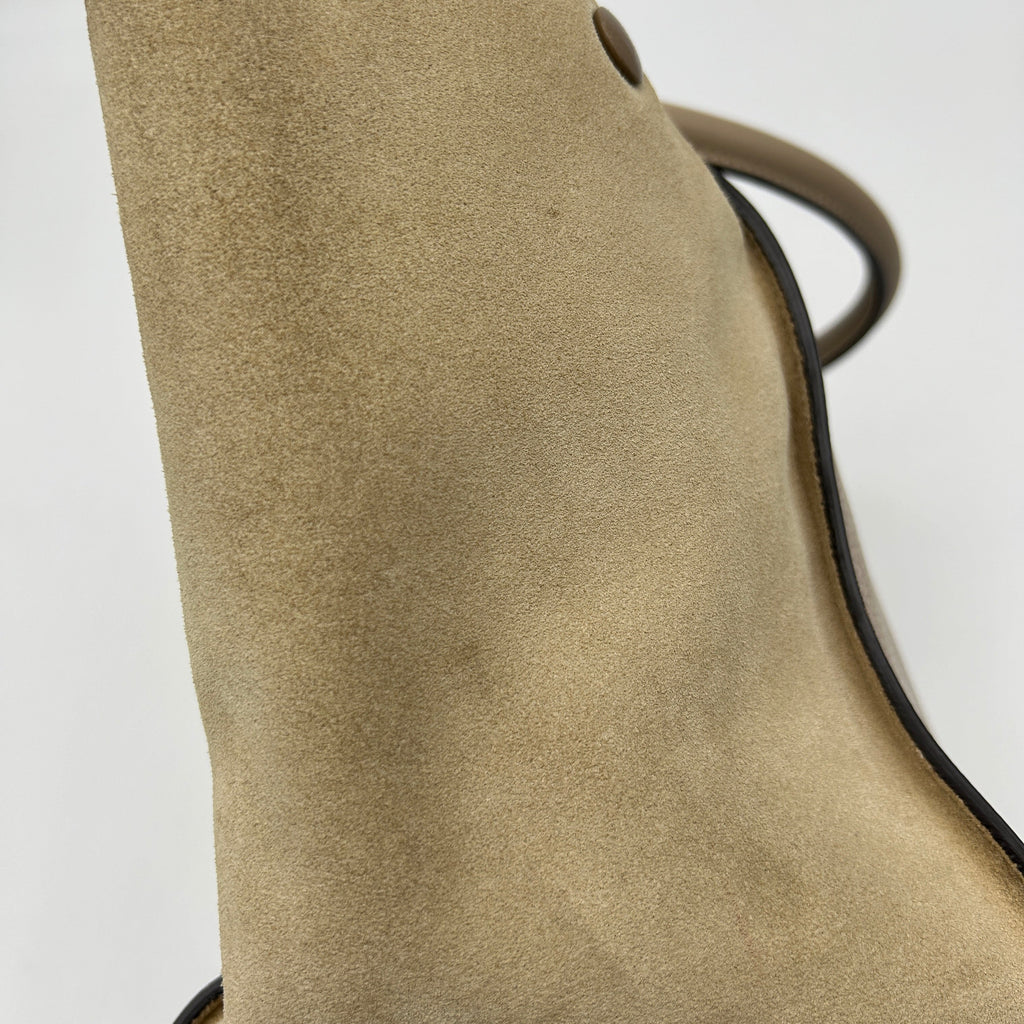 Céline Trapeze Beige Leather Suede Medium Shoulder Bag