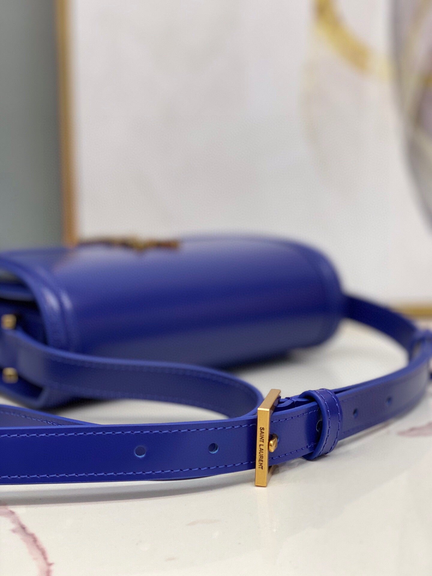 YSSL Solferino Medium Satchel In Box Navy Blue For Women 9in/23cm YSLÂ 6343050SX0W4147