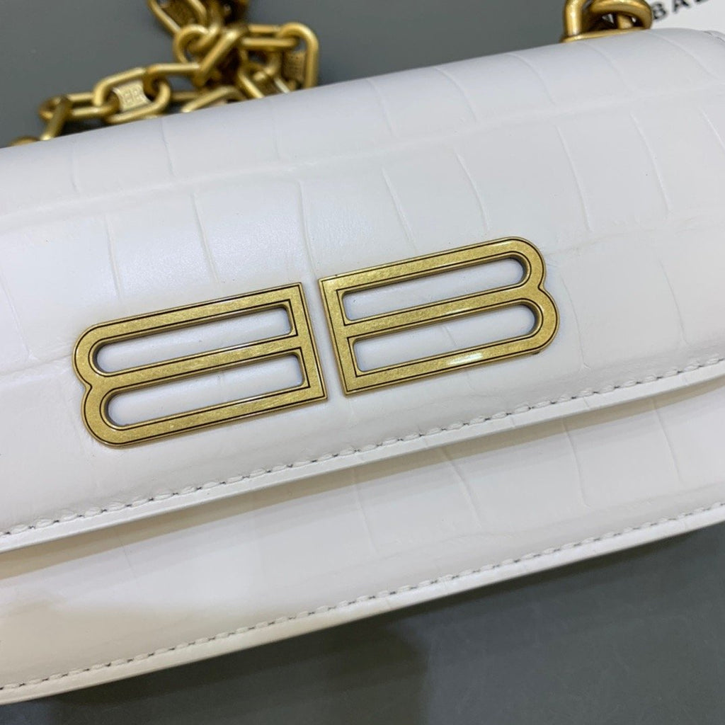 Gossip Small On Chain Shoulder Bag White, For Women,  Bags 7.4in/19cm