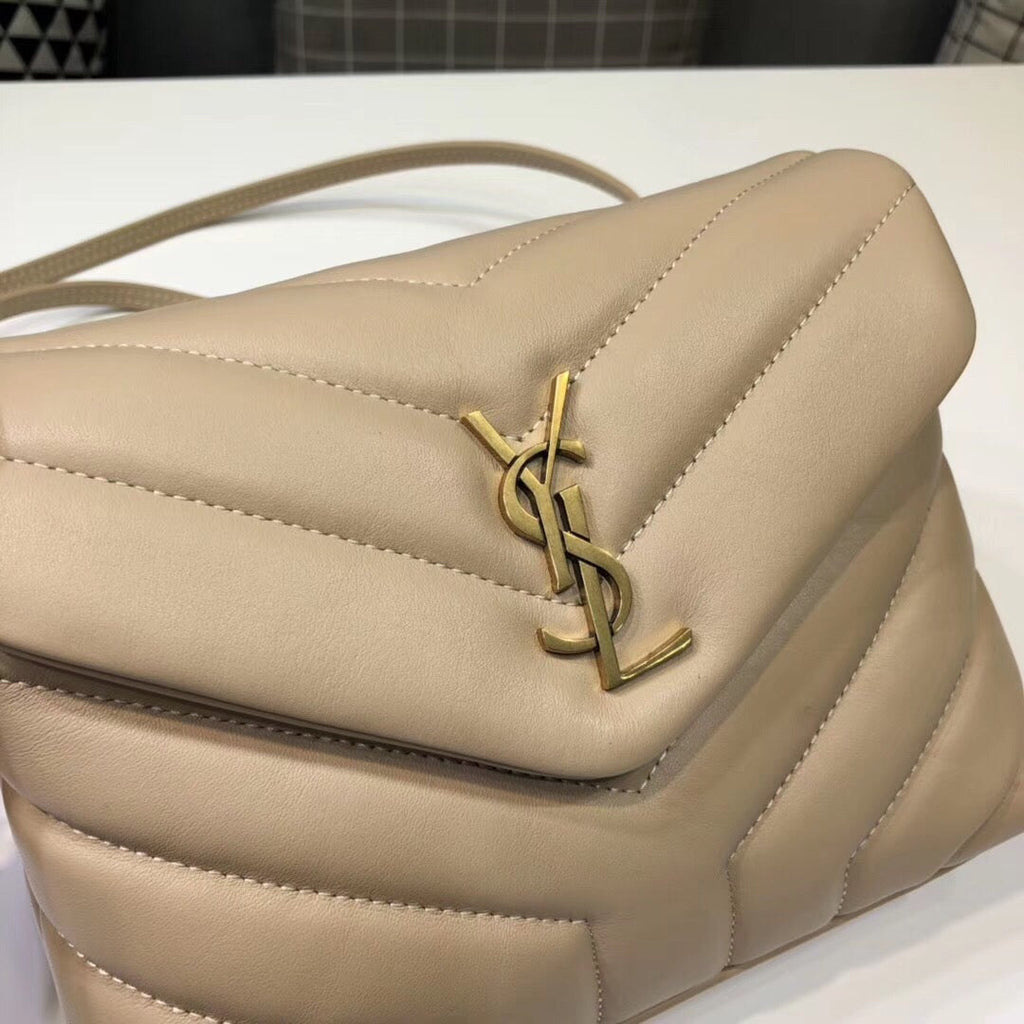 Top Quality Loulou Mini Shoulder Bag Beige For Women 7in/18cm YSL