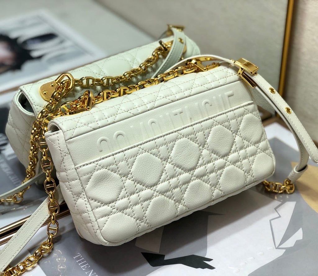 Dior Small Caro Bag, White, For Women Women’s Handbags, Shoulder Bags, Crossbody Bags, 20cm CD M9241UWHC_M35U