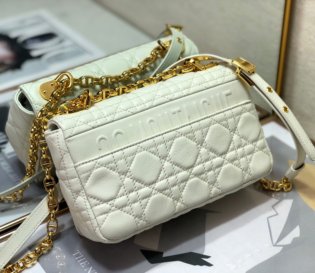 Dior Small Caro Bag, White, For Women Women’s Handbags, Shoulder Bags, Crossbody Bags, 20cm CD M9241UWHC_M35U