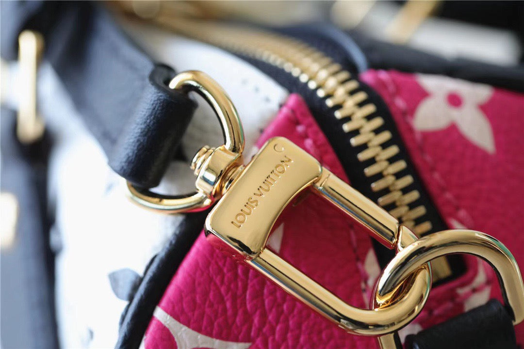 Louis Vuitton Speedy Bandouliere 20 Monogram Empreinte Black / White / Pink For Women,  Shoulder And Crossbody Bags 20.5cm/8.1in Louis Vuitton M46088