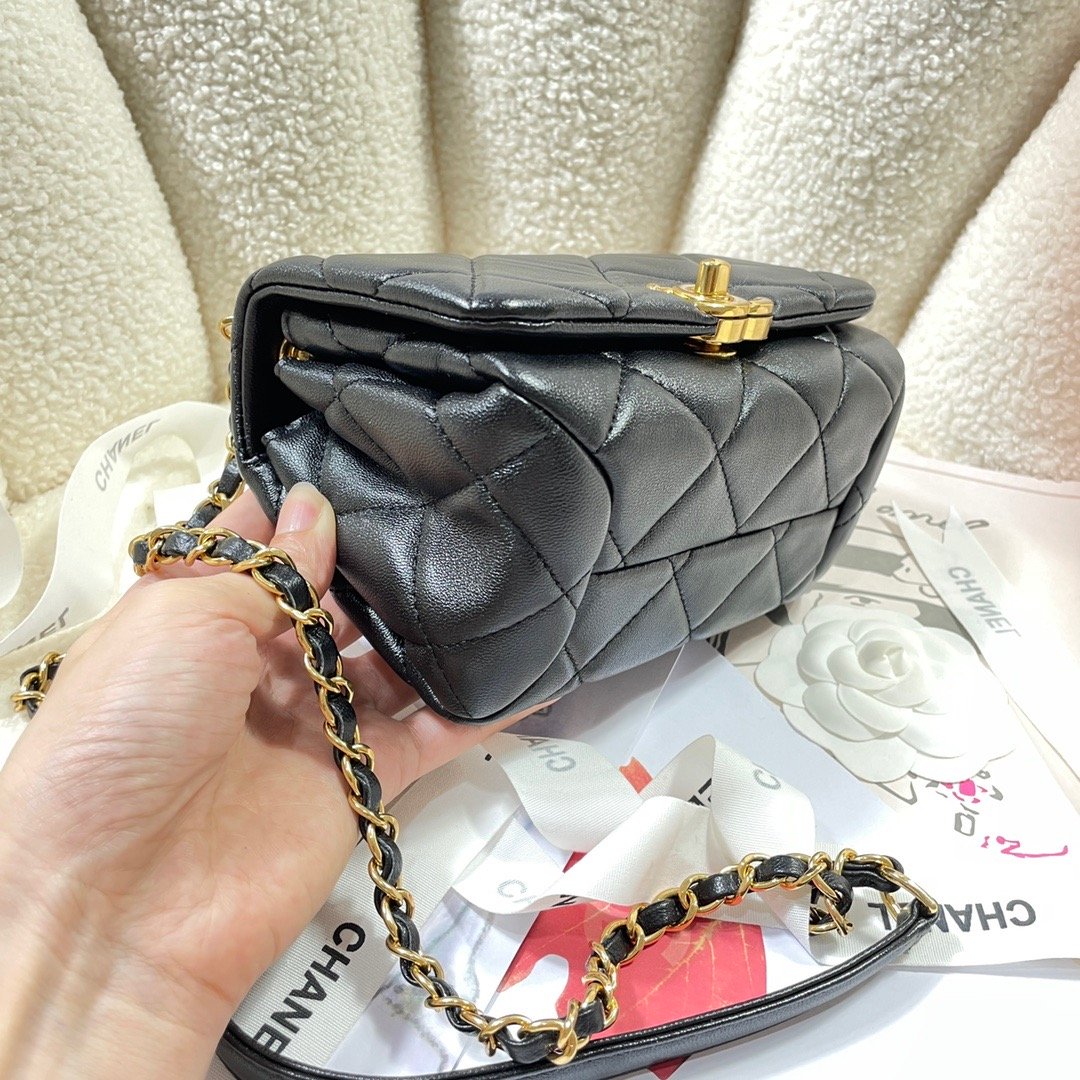 ChanelMini GlamIap Bag Gold Hardware Black For Women Handbags, Shoulder Bags 6.7in/17cm AS3365