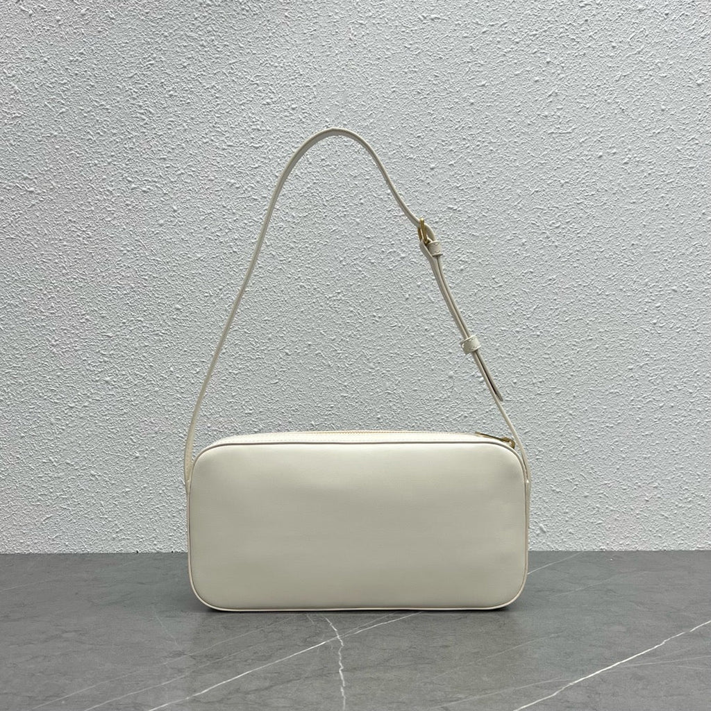 Camera Shoulder Bag Cuir Triomphe White For Women 10in/26cm