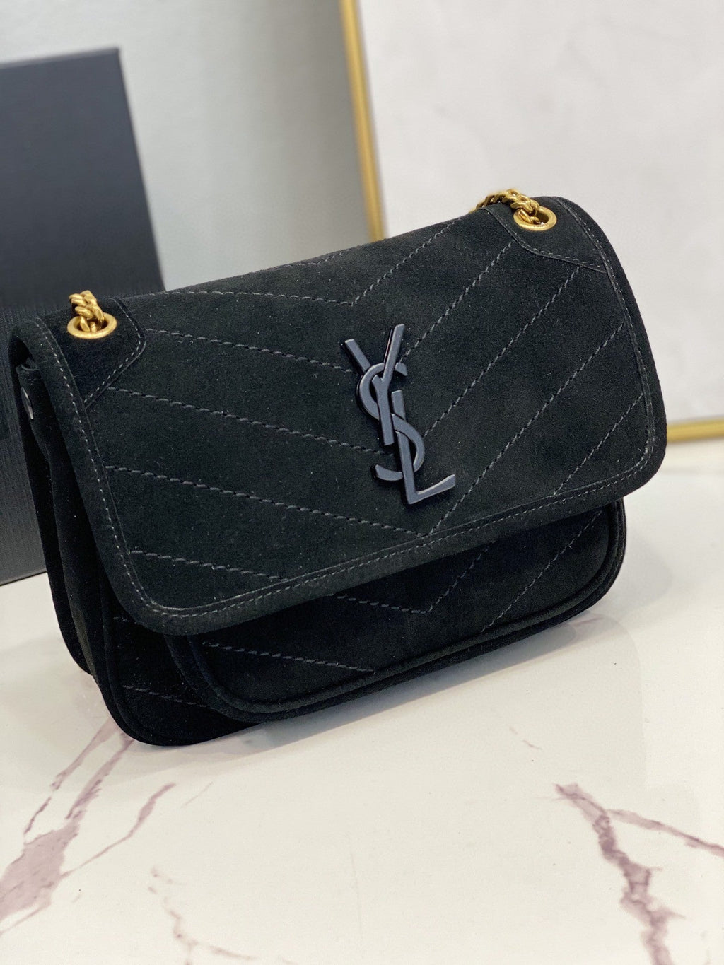 YSSL Niki Baby Chain Bag Black For Women 8in/21cm YSL
