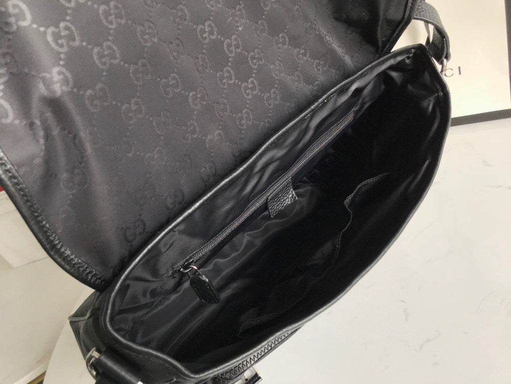 Gucci Shoulder Bag Nylon Shima Black Gucci Embossed For Men 13.8in/35cm Gucci