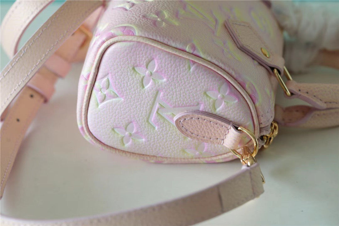 Louis Vuitton Nano Speedy Monogram Empreinte Pink For Women,  Shoulder And Crossbody Bags 16cm/6.3in Louis Vuitton M81508