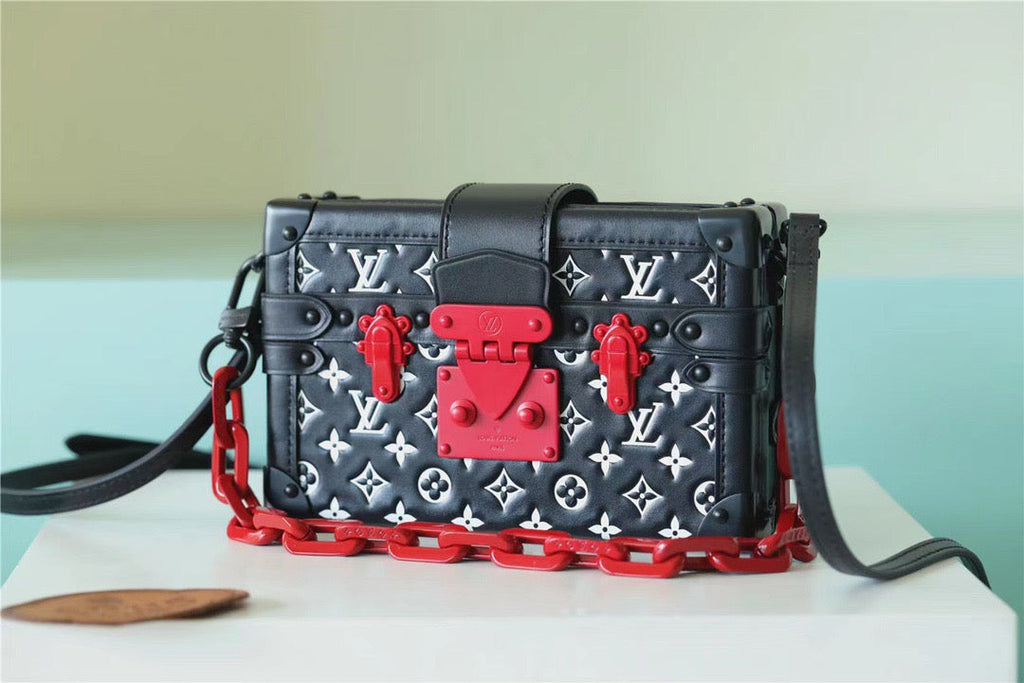 Louis Vuitton Petite Malle Embossed And Foamed Black/ White For Women,  Shoulder And Crossbody Bags 7.9in/20cm Louis Vuitton M59638