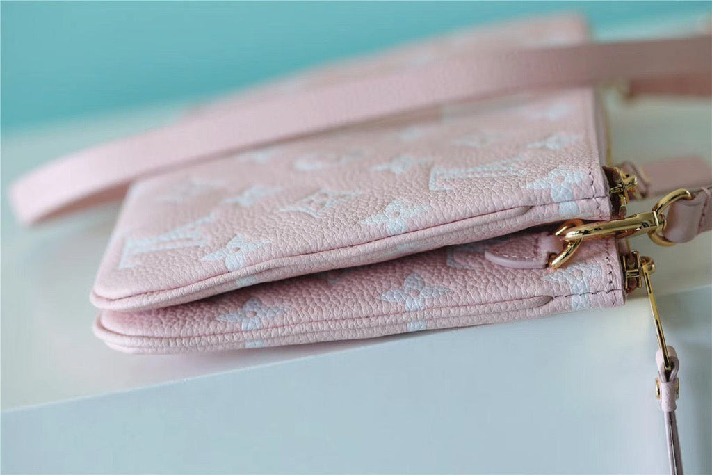 Louis Vuitton Double Zip Pochette Monogram Empreinte Candy Pink For Women,  Shoulder And Crossbody Bags 20cm/7.9in Louis Vuitton M81429