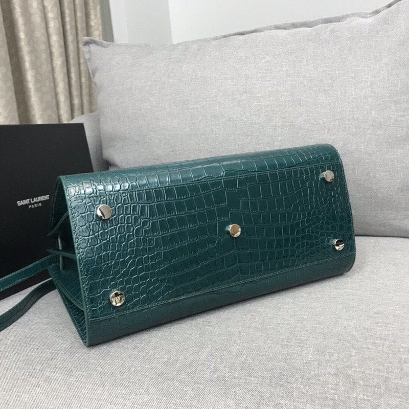 YSSL Sac De Jour Small In Embossed Crocodile Green For Women 12.5in/32cm YSLÂ 