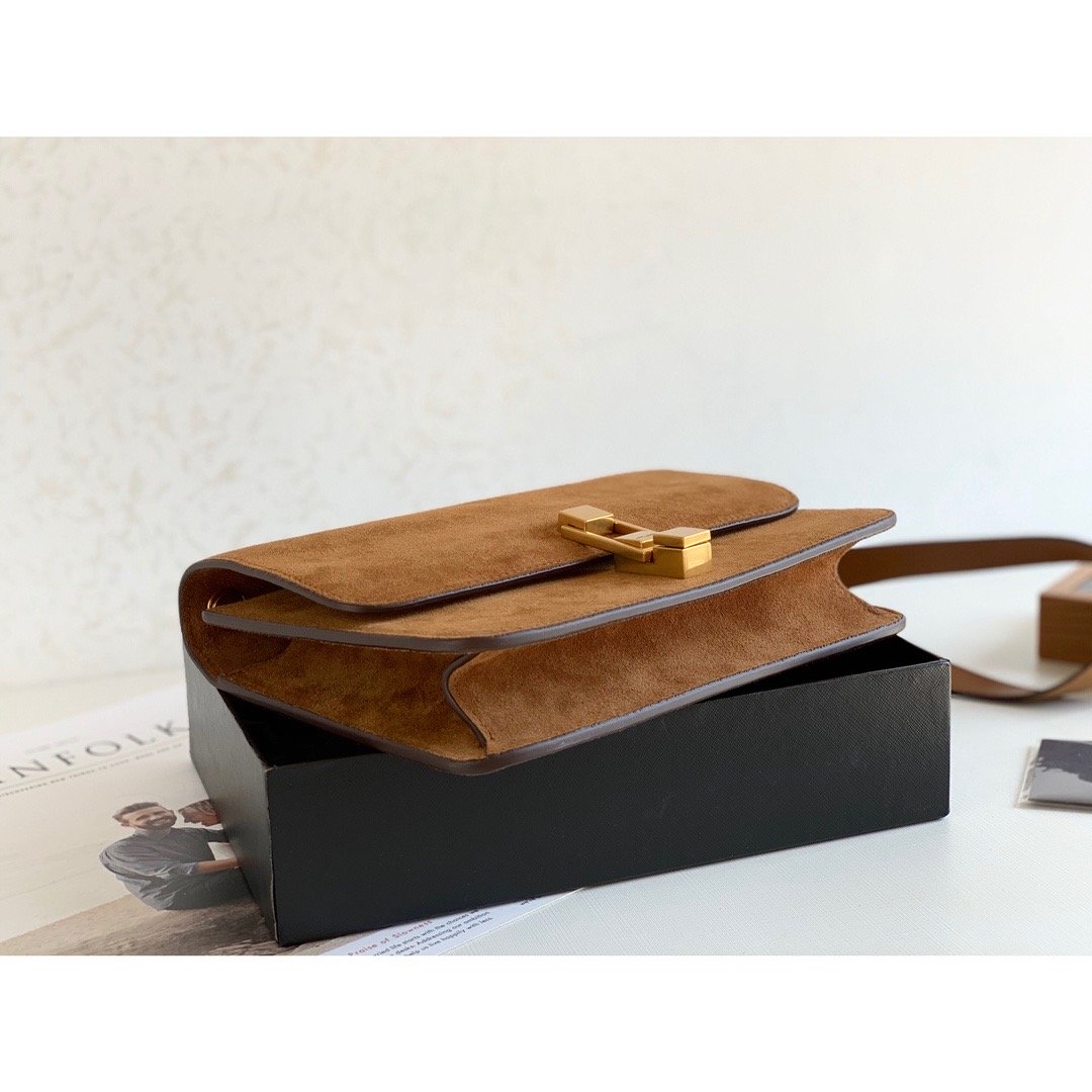 Top QualityÂ Le Carre Satchel Brown For Women 9in/23cm YSL