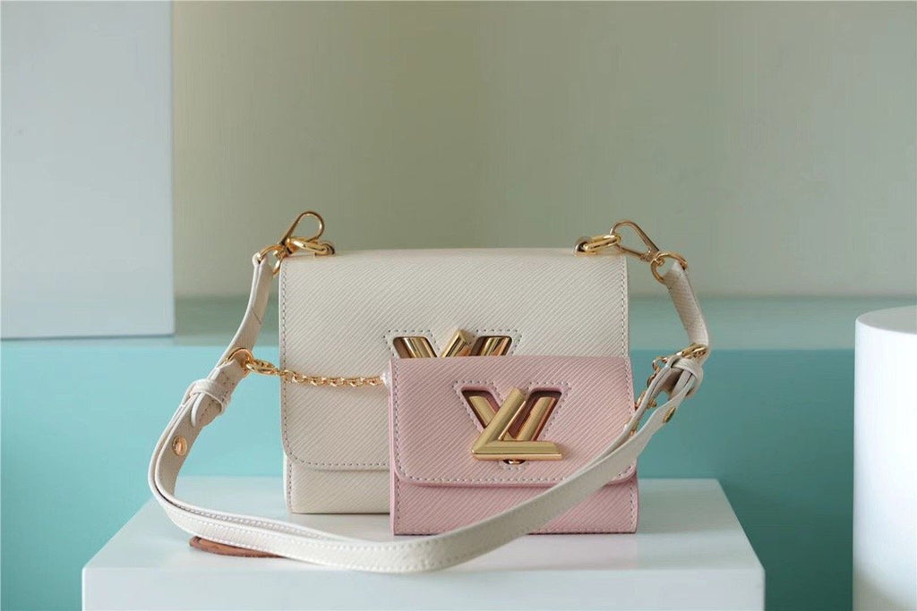 Louis Vuitton Twist PM Bag, Shoulder and Cross Body Bags For Women Taupe Brown / Pink 7.5in/19cm Louis Vuitton M59886