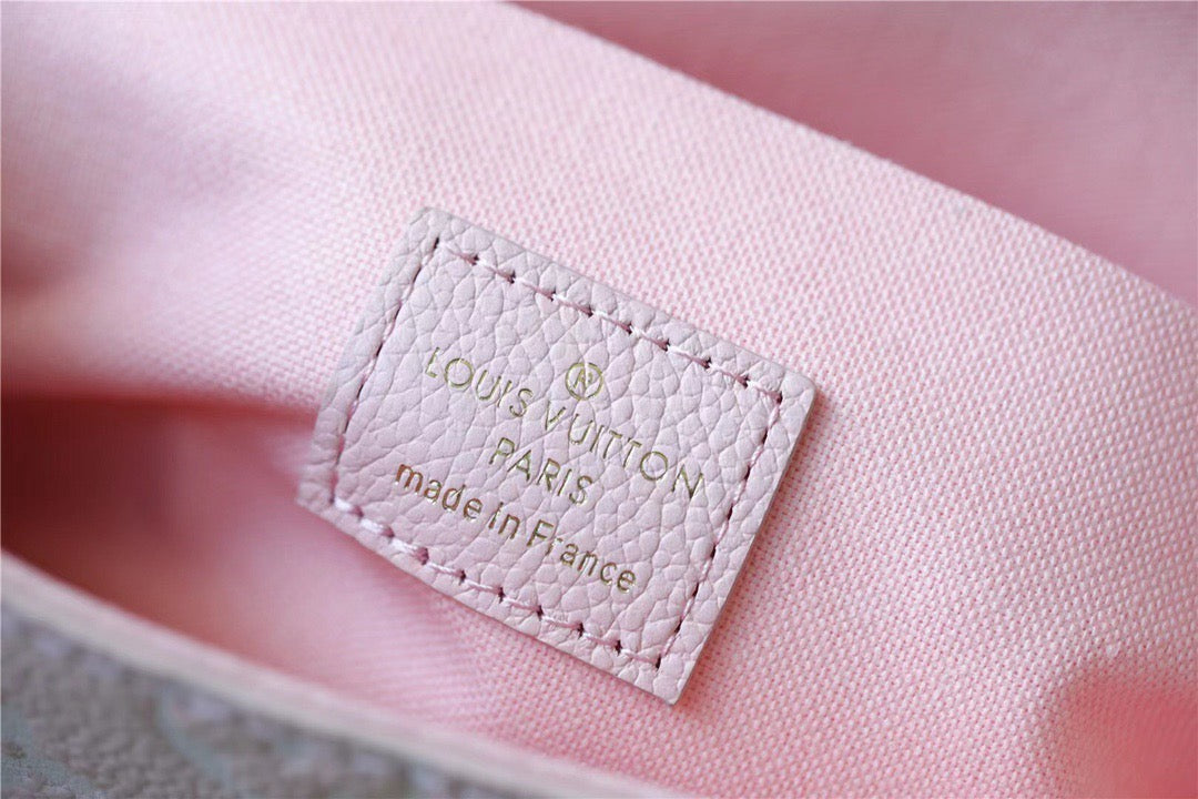 Louis Vuitton Pochette Felicie Monogram Empreinte Pink/ Beige/ Yellow For Women,  Shoulder And Crossbody Bags 21cm/8.3in Louis Vuitton M81359