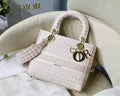 Dior MeDiorum Lady D-Lite Bag Houndstooth Embroidery, Pink/White, For Women Women’s Handbags, Shoulder Bags, Crossbody Bags, 24cm CD