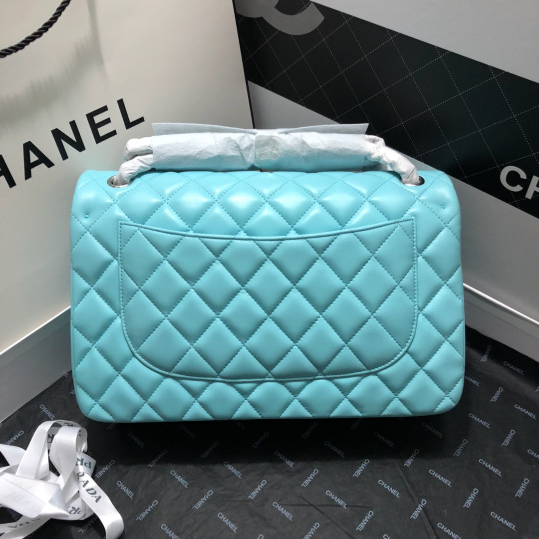 ChanelLarge Classic Handbag SiLouis Vuittoner Hardware Blue For Women Handbags, Shoulder Bags 11.8in/30cm