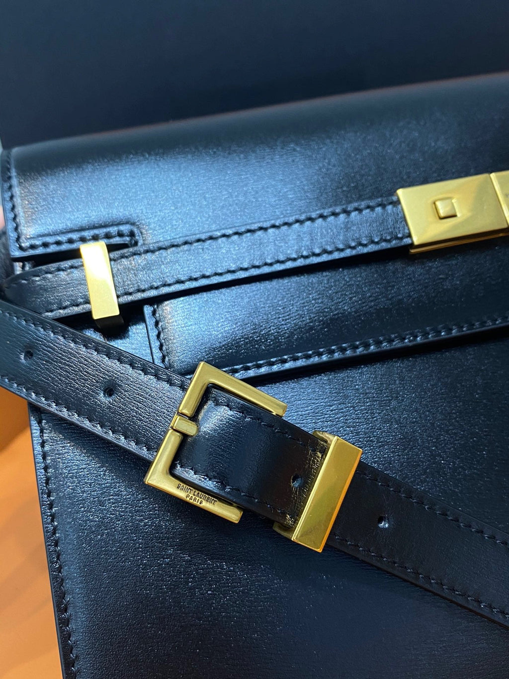 YSSL Manhattan Shoulder Bag Black For Women 11in/29cm YSL 5792710SX0W1000
