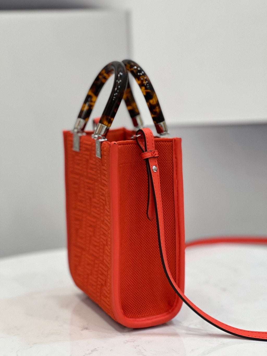 Mini Sunshine Shopper Red For Women, Women’s Handbags, Shoulder And CrossBody Bags 7.1in/18cm FF 8BS051