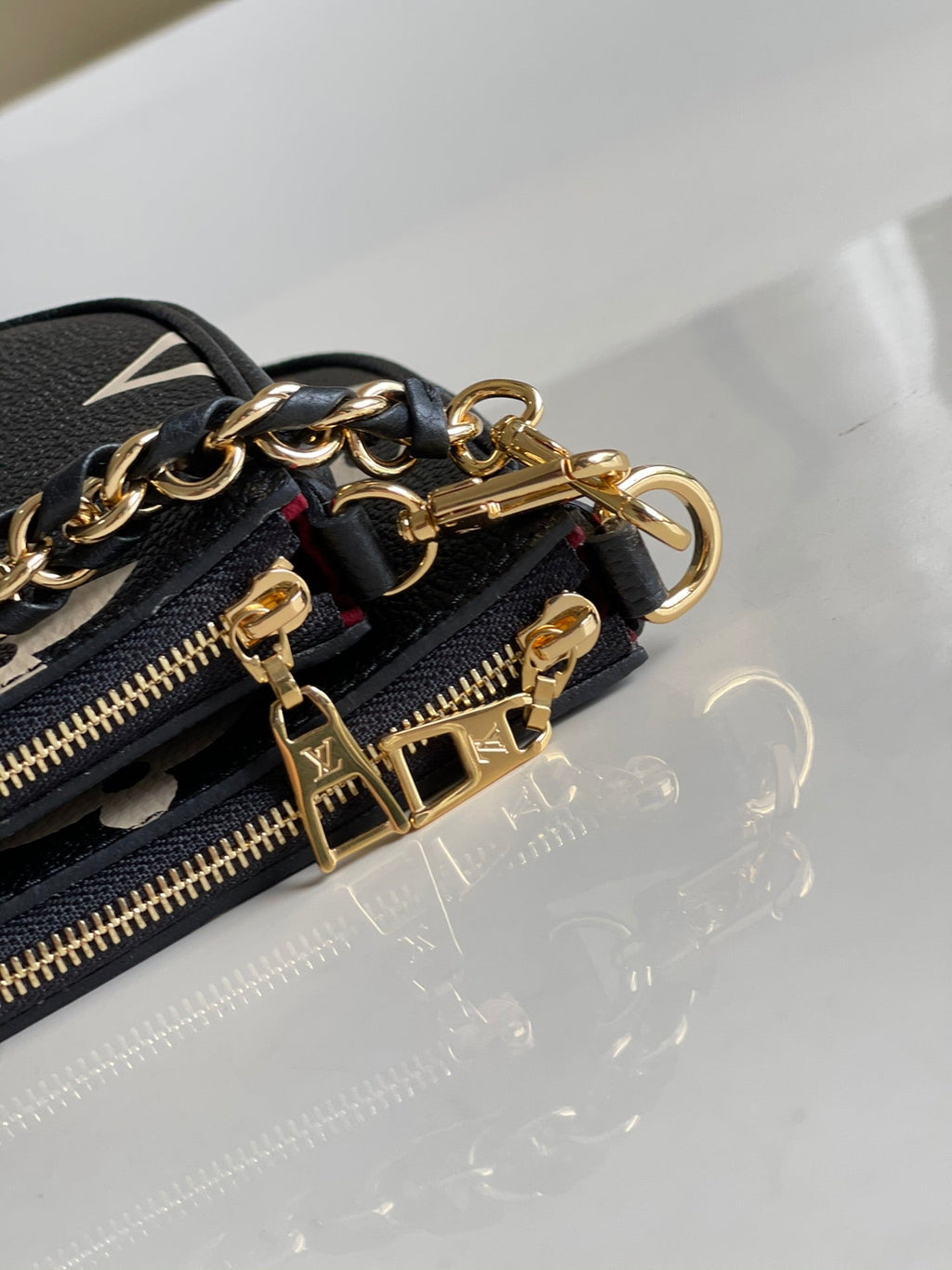 Louis Vuitton Multi Pochette Accessoires Monogram Empreinte Black/Cream For Women, Women’s Handbags, Shoulder And Crossbody Bags 9.8in/25cm Louis Vuitton M45777