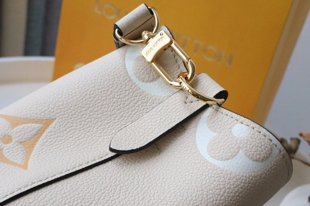 Louis Vuitton NeoNoe BB Bucket Bag Monogram Empreinte Cream/Saffron For Women, Women’s Bags, Shoulder Bags 7.9in/20cm Louis Vuitton M45716