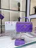 Chanelouis Vuittonanity With Chain SiLouis Vuittoner Hardware Purple For Women Handbags, Shoulder Bags 6.7in/17cm