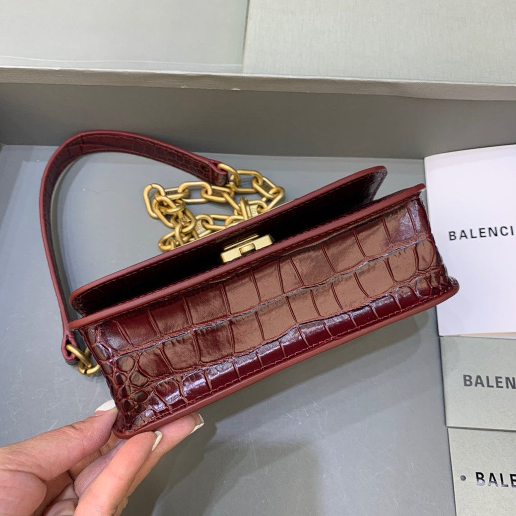 Gossip Small On Chain Shoulder Bag Dark Red, For Women,  Bags 7.4in/19cm