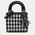 Micro Calfskin Houndstooth Embossed Macro Lady Dior