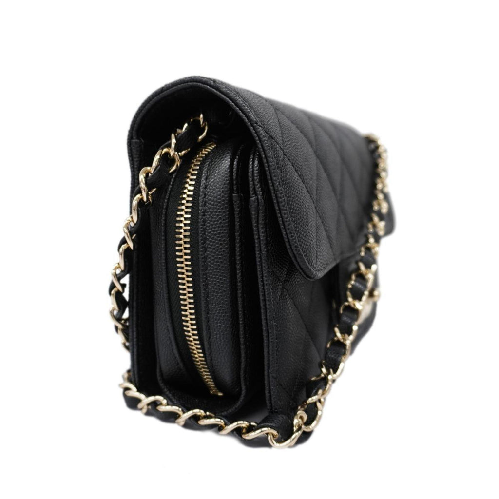 Chanel Chanel Matelassé Cuir Noir Black Leather Black Leather Shoulder Bag Bag