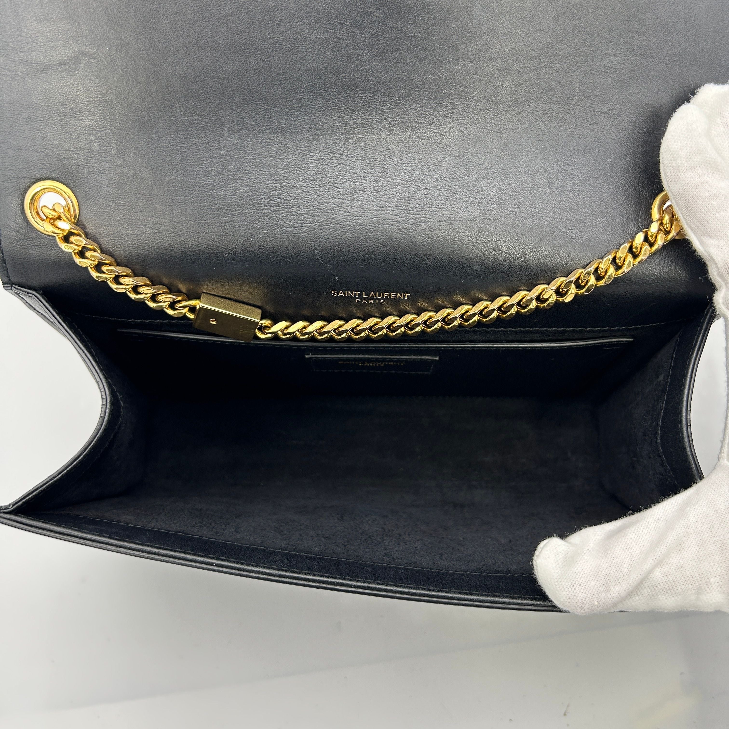 Saint Laurent Classic Kate Tassel Chain Shoulder Black LA30622