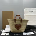 GLAMI Teen Triomphe GLAMI Classic Panier In Palm Leaves With Heart Patch Brown For Women 10in/25cm 194002DUI.04LUÃ‚Â 
