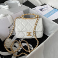 ChanelSmall GlamIap Bag Gold Hardware White For Women Handbags, Shoulder Bags 7.9in/20cm AS3450