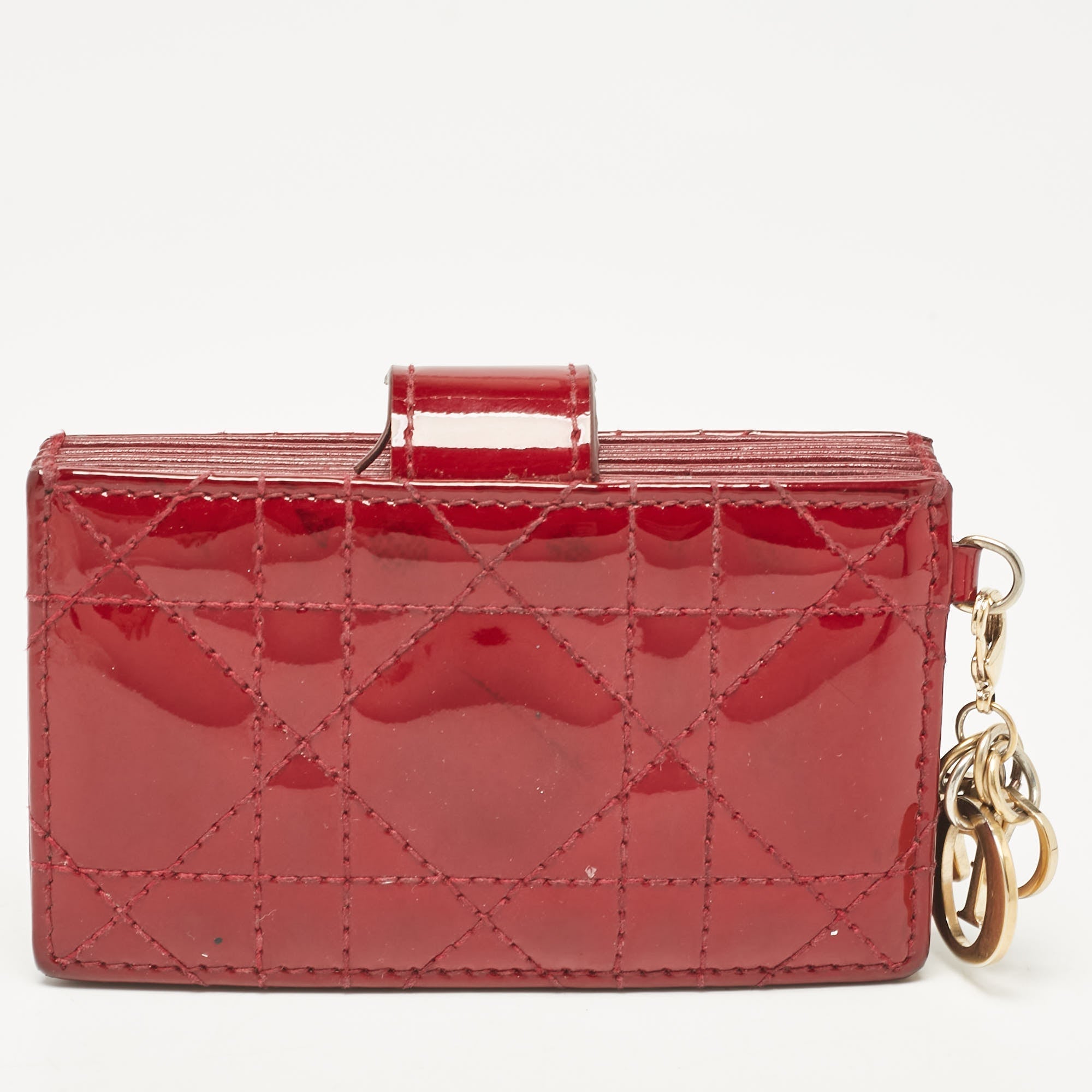 Dior Red Cannage  Leather Jasmine Card Holder